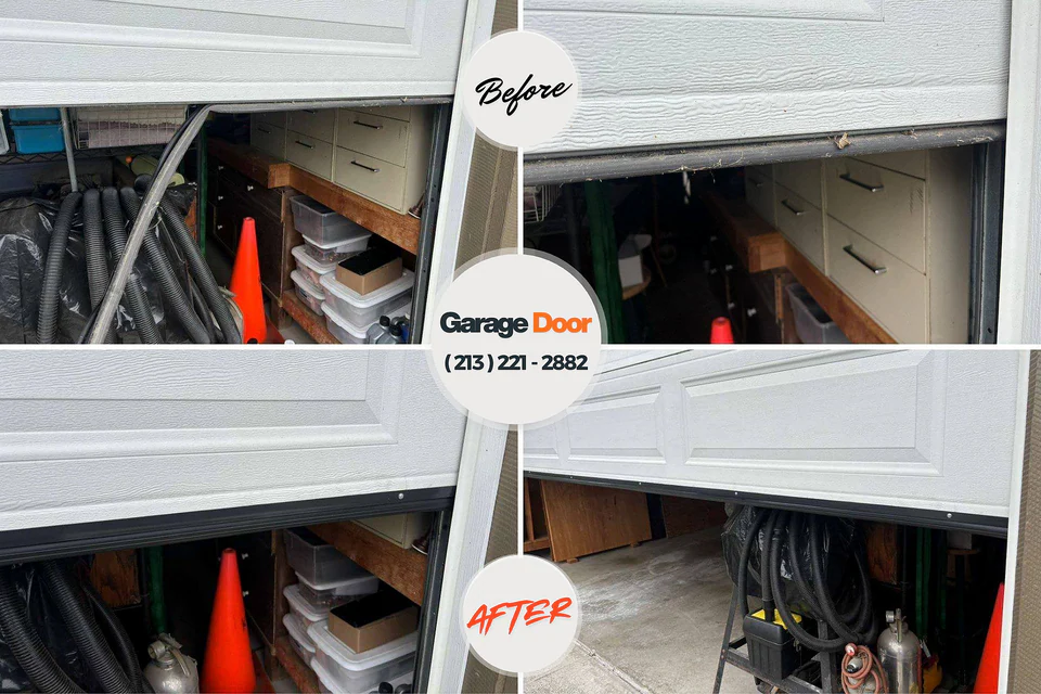 Before and after: garage door repair Lebanon, OH